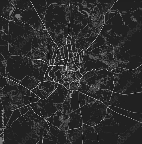 Urban city map of Vilnius. Vector poster. Grayscale street map.