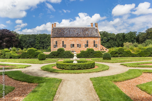 Walking paths in the garden of the Menkemaborg building in Groningen, Netherlands photo