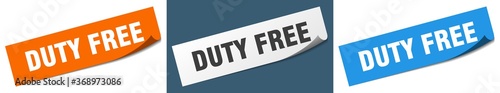 duty free paper peeler sign set. duty free sticker