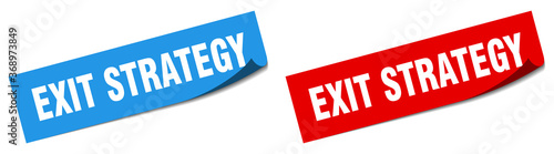exit strategy paper peeler sign set. exit strategy sticker