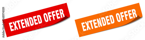 extended offer paper peeler sign set. extended offer sticker