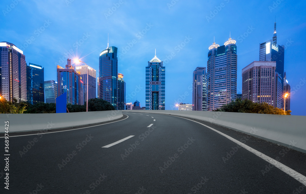 Urban roads and urban modern buildings