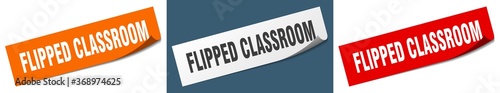 flipped classroom paper peeler sign set. flipped classroom sticker