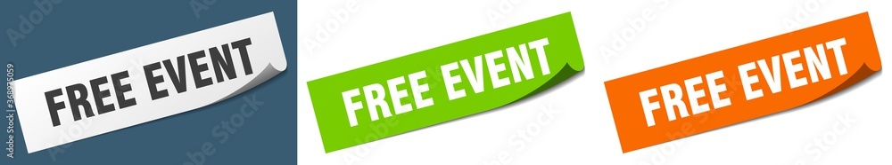 free event paper peeler sign set. free event sticker free event paper peeler sign set. free event sticker