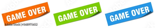 game over paper peeler sign set. game over sticker