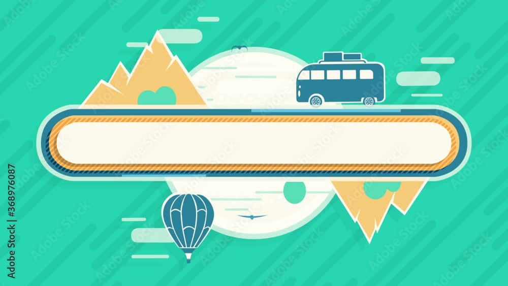 Flat Animated Background Tourism and Travel Flat Animated Background Tourism and Travel