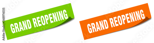 grand reopening paper peeler sign set. grand reopening sticker