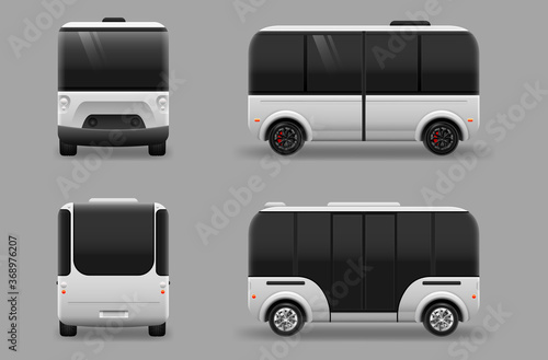 Driverless electric future transport. Autonomous vehicle self driving machine. Vector illustration EPS10