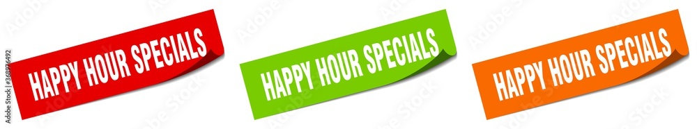 happy hour specials paper peeler sign set. happy hour specials sticker happy hour specials paper peeler sign set. happy hour specials sticker