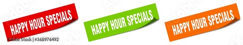 happy hour specials paper peeler sign set. happy hour specials sticker
