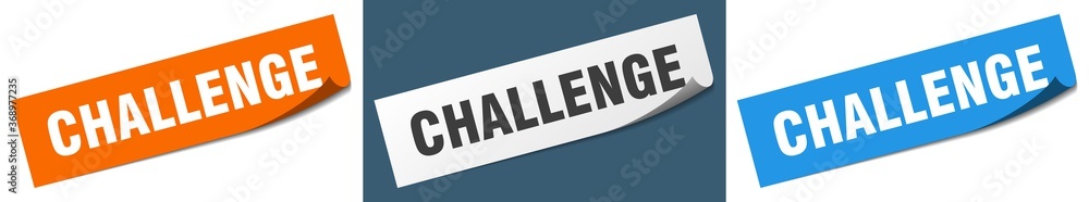 challenge paper peeler sign set. challenge sticker