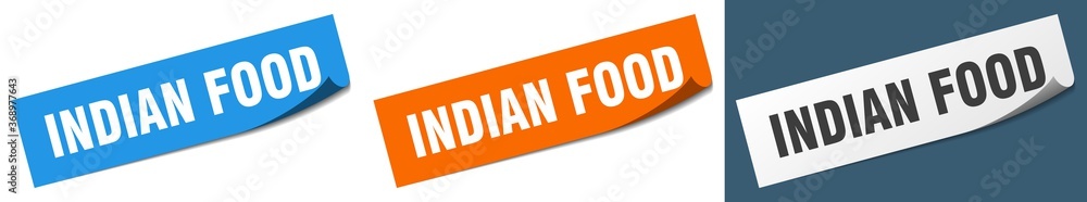 indian food paper peeler sign set. indian food sticker indian food paper peeler sign set. indian food sticker