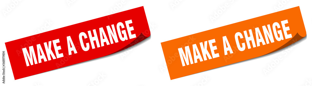 make a change paper peeler sign set. make a change sticker make a change paper peeler sign set. make a change sticker