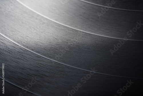 Close-up shot of 12-inch LP vinyl record groove.