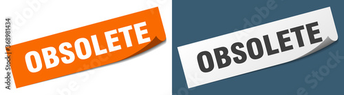 obsolete paper peeler sign set. obsolete sticker