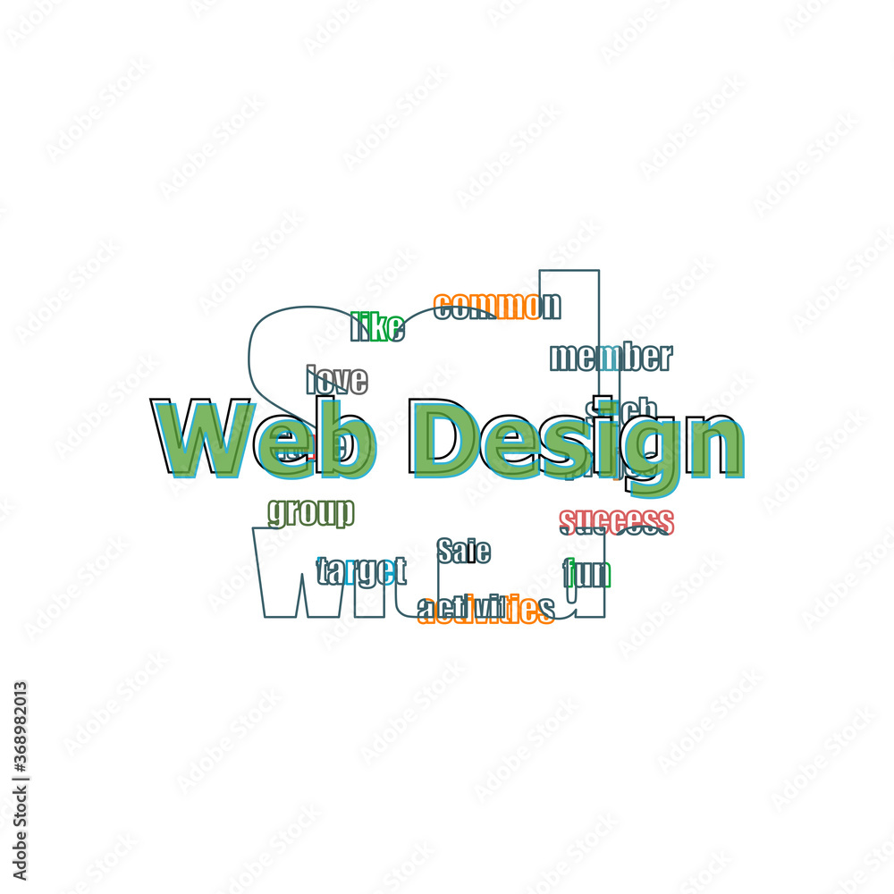 Fototapeta premium Text Web Design. It concept . Logo design template elements for your application or corporate identity