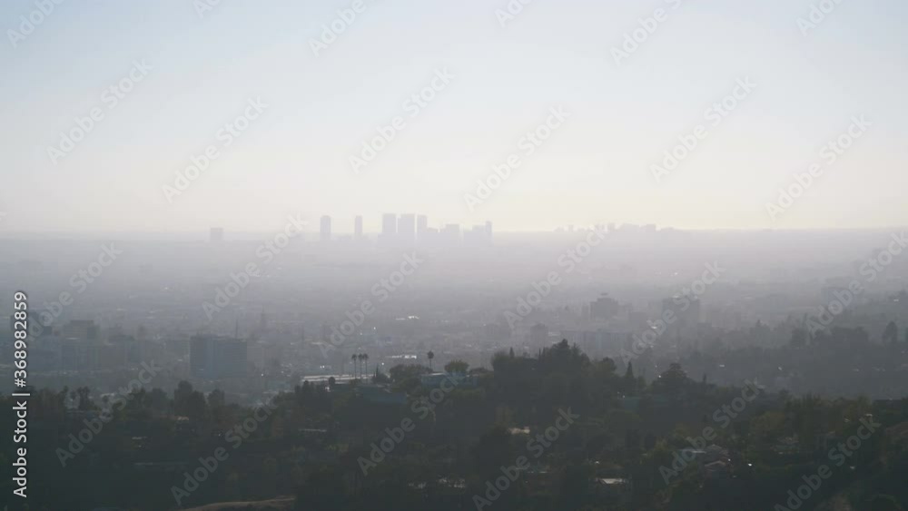 Smog in Los Angeles city in 4k slow motion 60fps Smog in Los Angeles city in 4k slow motion 60fps