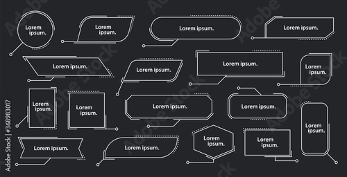 Set of callouts titles template. Callouts titles elements for web, brochure and infographics. Quote text. Vector illustration.