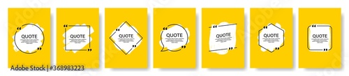 Quote box frame, big set. Texting quote boxes. Blank template quote text info design boxes quotation bubble blog quotes symbols. Creative vector banner illustration.
