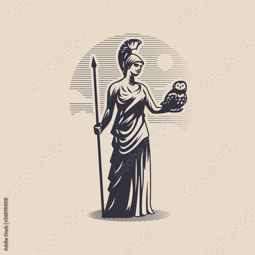 Fotografie, Obraz Goddess Athena or Minerva.