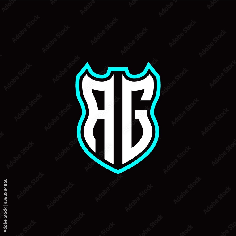 A G initial logo design with shield shape A G initial logo design with shield shape