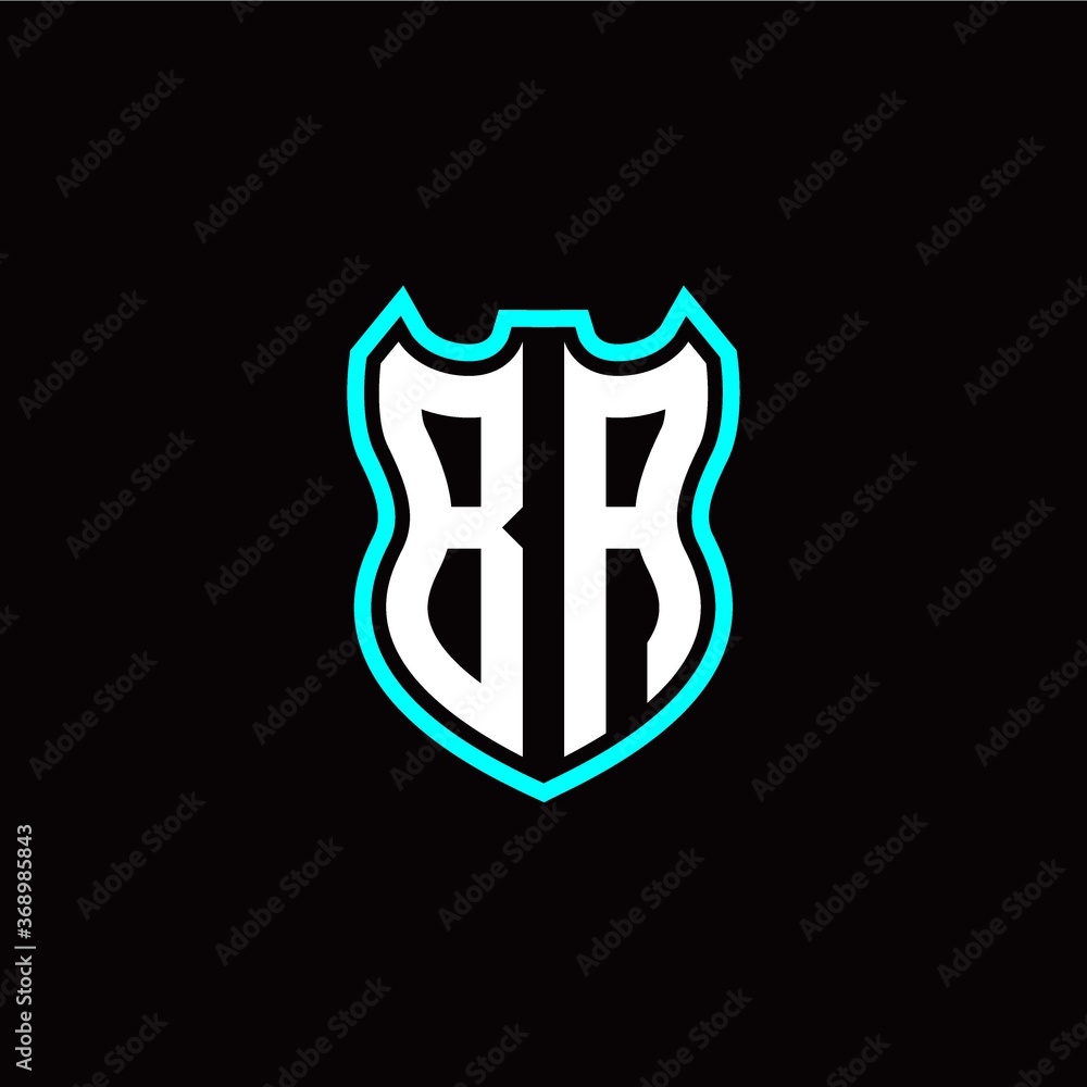 B A initial logo design with shield shape