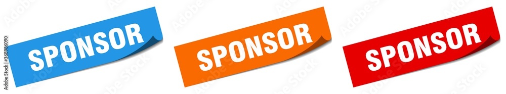 sponsor paper peeler sign set. sponsor sticker sponsor paper peeler sign set. sponsor sticker