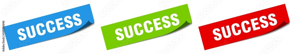 success paper peeler sign set. success sticker success paper peeler sign set. success sticker