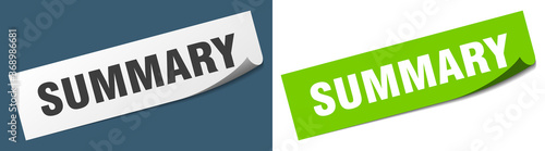 summary paper peeler sign set. summary sticker