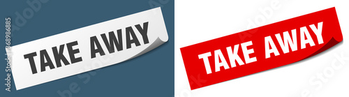 take away paper peeler sign set. take away sticker