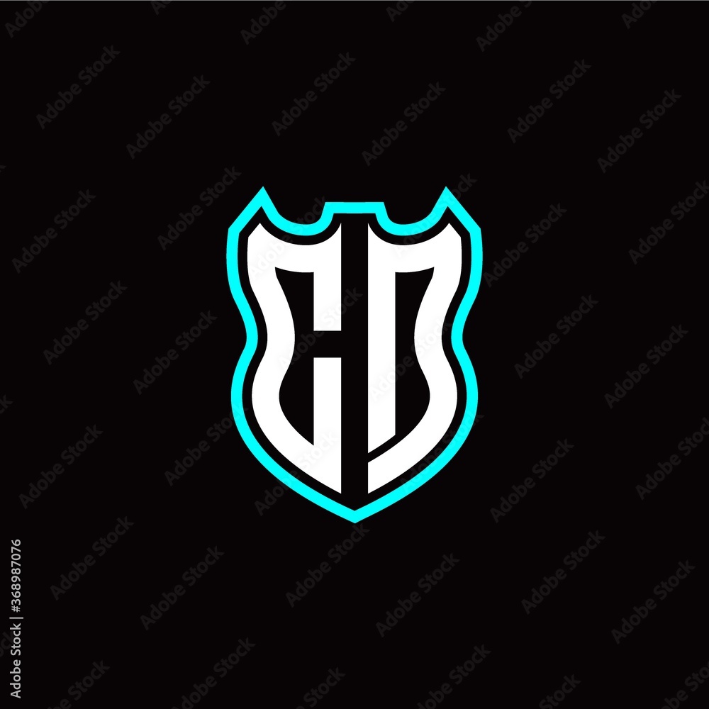 C D initial logo design with shield shape C D initial logo design with shield shape