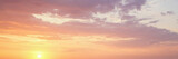 Vibrant color panoramic sun rise and sun set sky with cloud on a cloudy day.