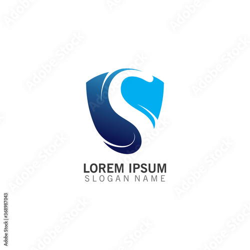 Fototapeta Naklejka Na Ścianę i Meble -  Shield combination letter S logo business template design vector