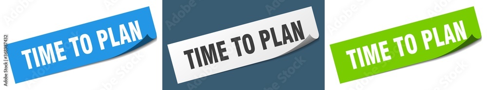 time to plan paper peeler sign set. time to plan sticker time to plan paper peeler sign set. time to plan sticker