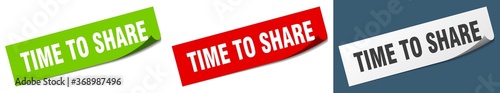 time to share paper peeler sign set. time to share sticker