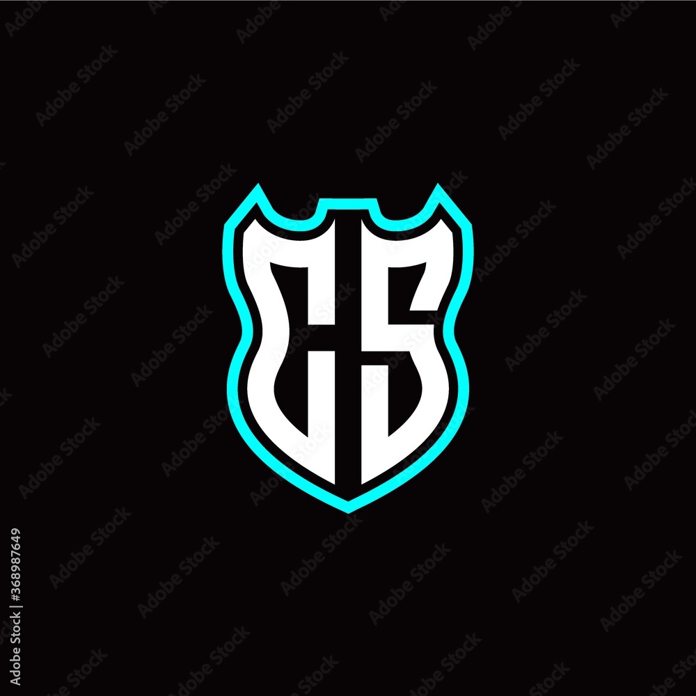 C S initial logo design with shield shape C S initial logo design with shield shape
