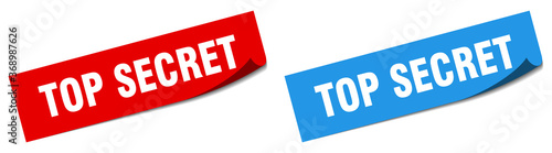 top secret paper peeler sign set. top secret sticker
