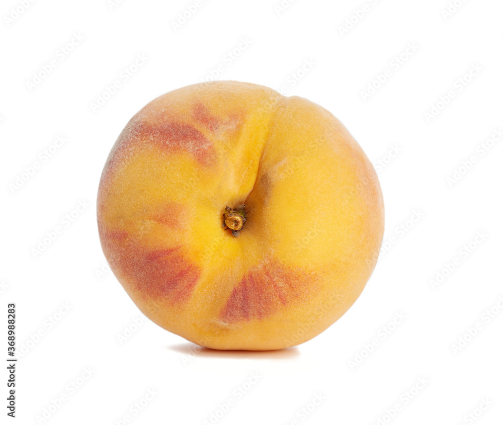 whole ripe yellow peach isolated on a white background whole ripe yellow peach isolated on a white background