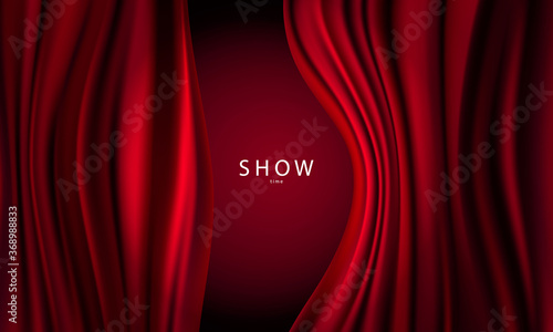 Abstract gradients, fabric red waves banner template background.