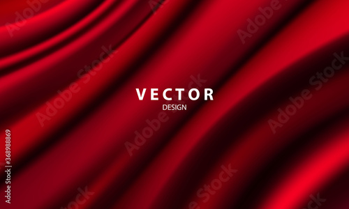 Abstract gradients, fabric red waves banner template background.