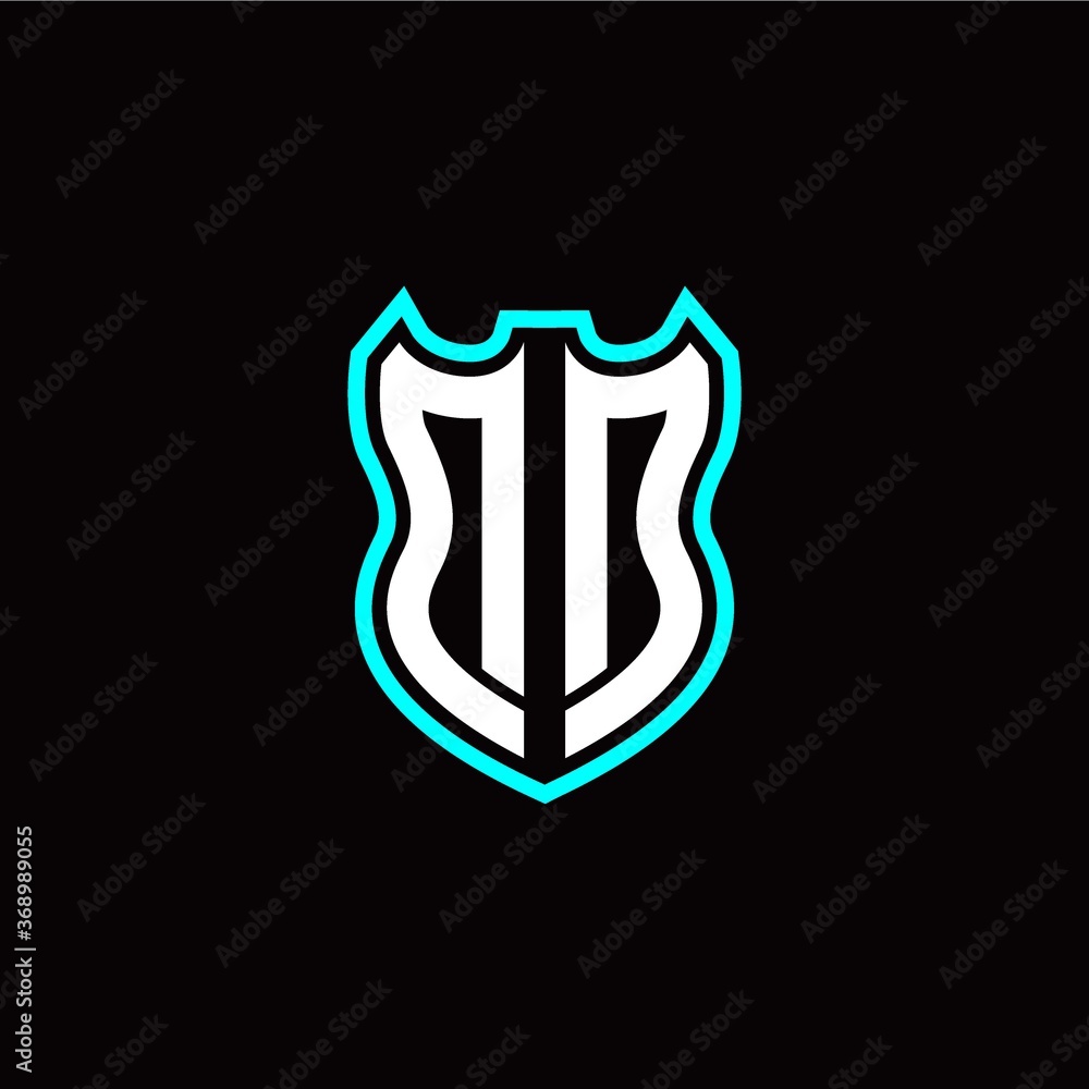 D D initial logo design with shield shape D D initial logo design with shield shape