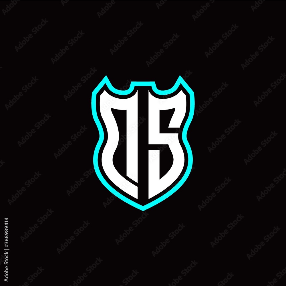D S initial logo design with shield shape