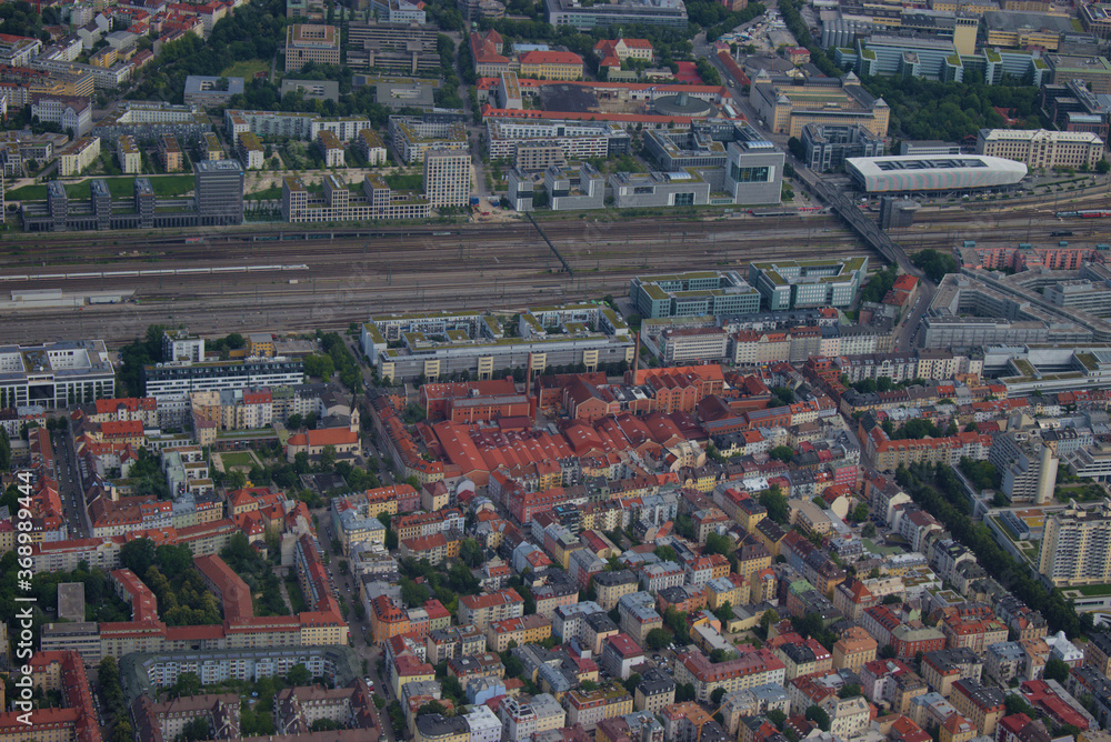 Obraz premium München Zentrum von oben 5.7.2020