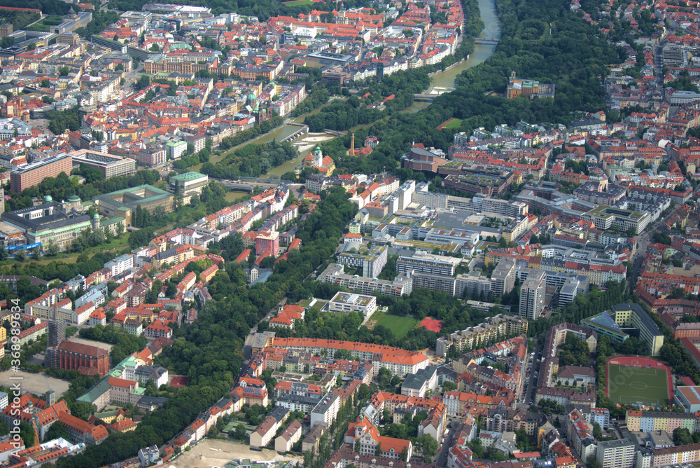München Zentrum von oben 5.7.2020