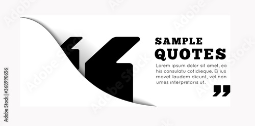 Quote blank template on white background. Vector illustration