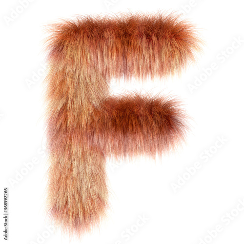 3d Fox cartoon funny creative fur letter F