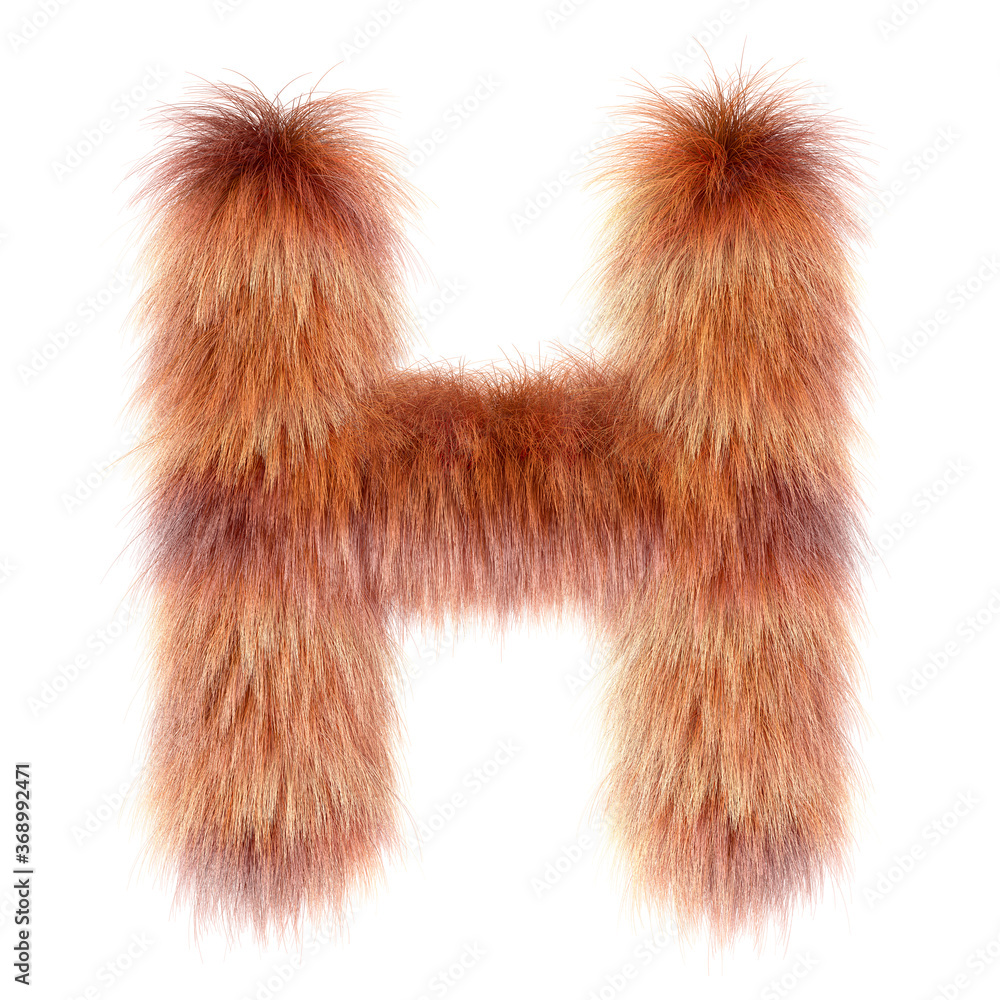 3d Fox cartoon funny creative fur letter H 3d Fox cartoon funny creative fur letter H