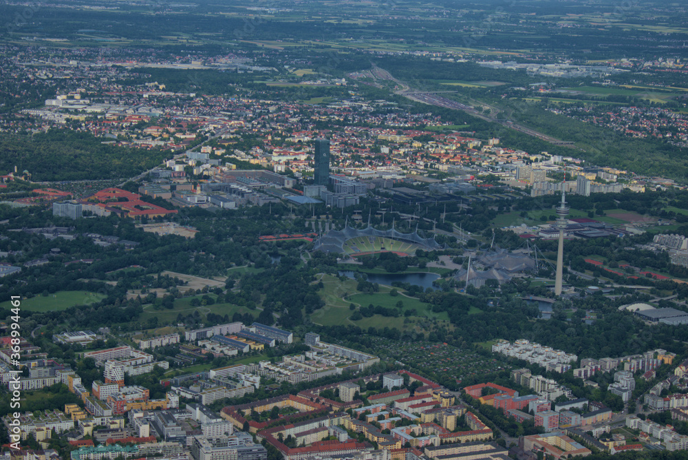 Olympia Stadion in München von oben 5.7.2020
