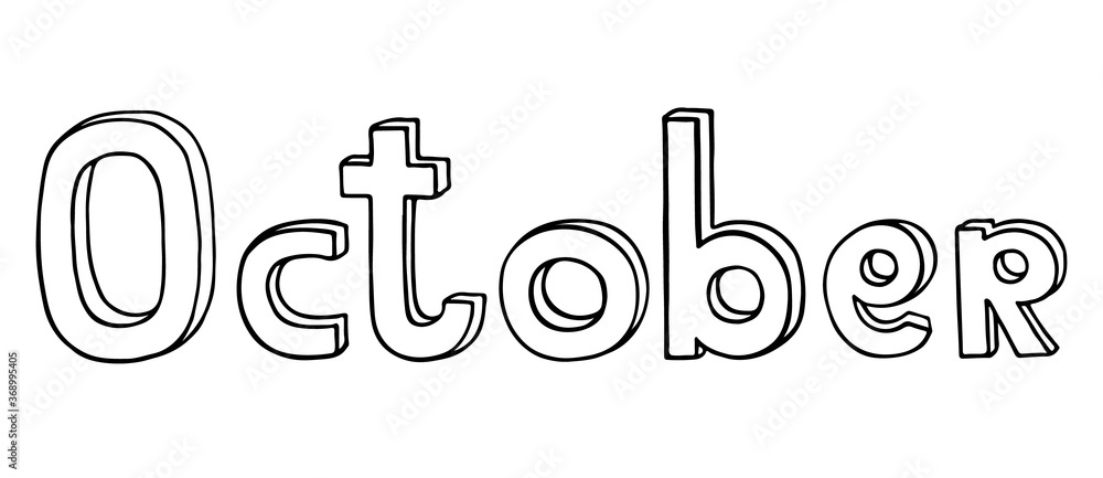 October Black And White Clipart