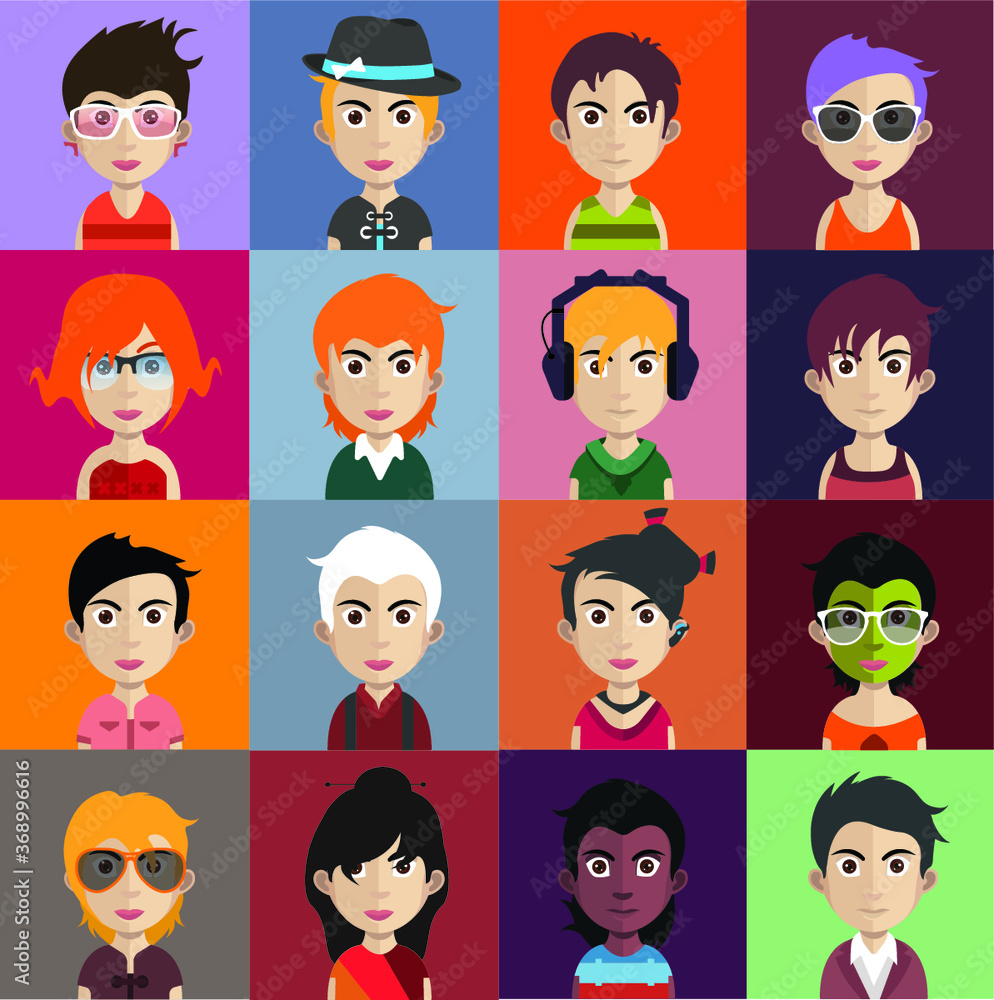 Collection of avatars ( Man and woman Characters ) Collection of avatars ( Man and woman Characters )
